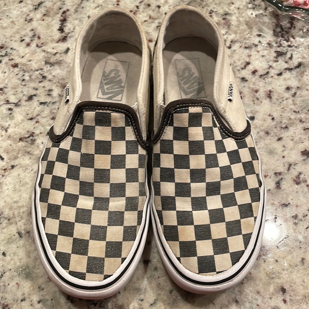 checkered vans size 8